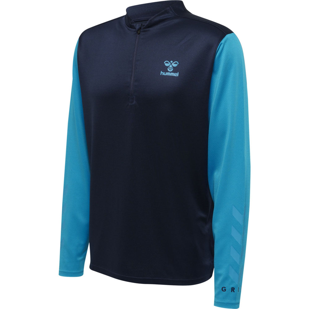 Hummel Hmlongrid 1/2 Zip Poly Sweat - marine/atomic blue