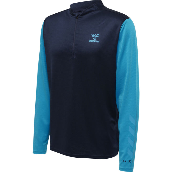 Hummel Hmlongrid 1/2 Zip Poly Sweat - marine/atomic blue