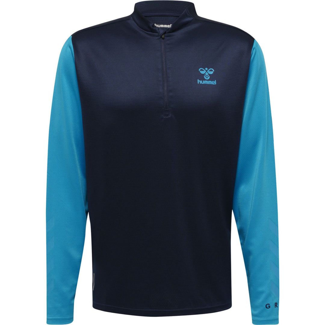 Hummel Hmlongrid 1/2 Zip Poly Sweat - marine/atomic blue