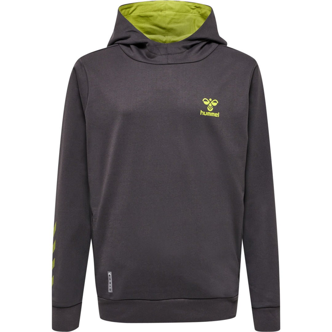 Hummel Hmloffgrid Cotton Hoodie Kids - forged iron/dark citron