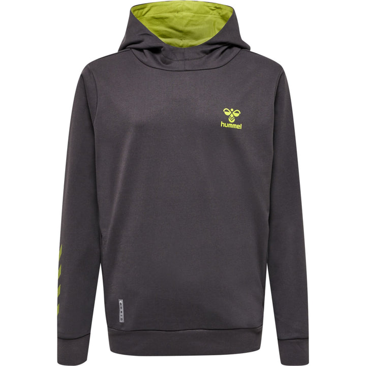 Hummel Hmloffgrid Cotton Hoodie Kids - forged iron/dark citron