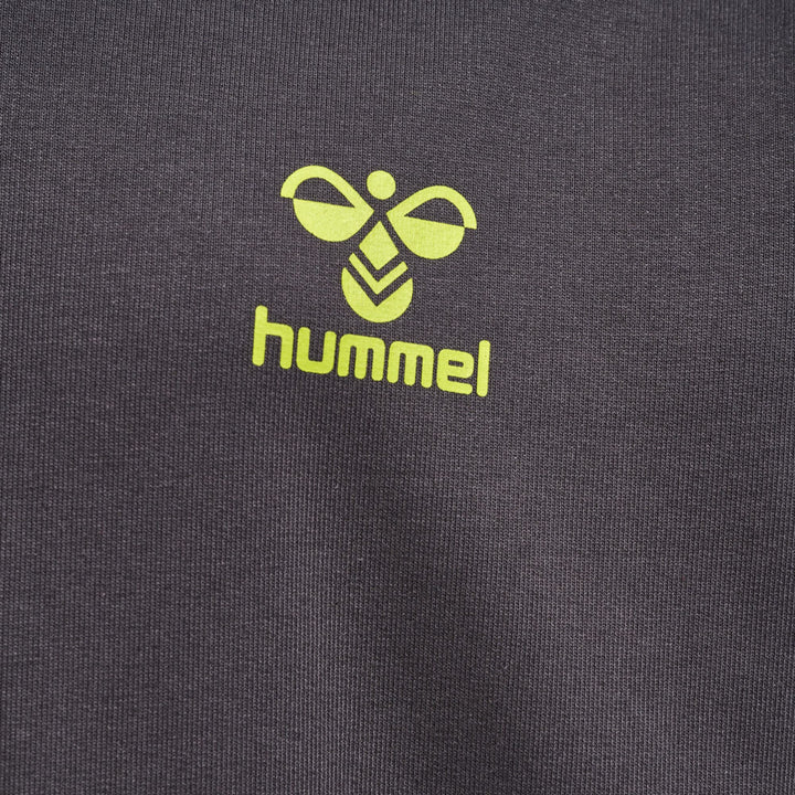Hummel Hmloffgrid Cotton Hoodie Kids - forged iron/dark citron