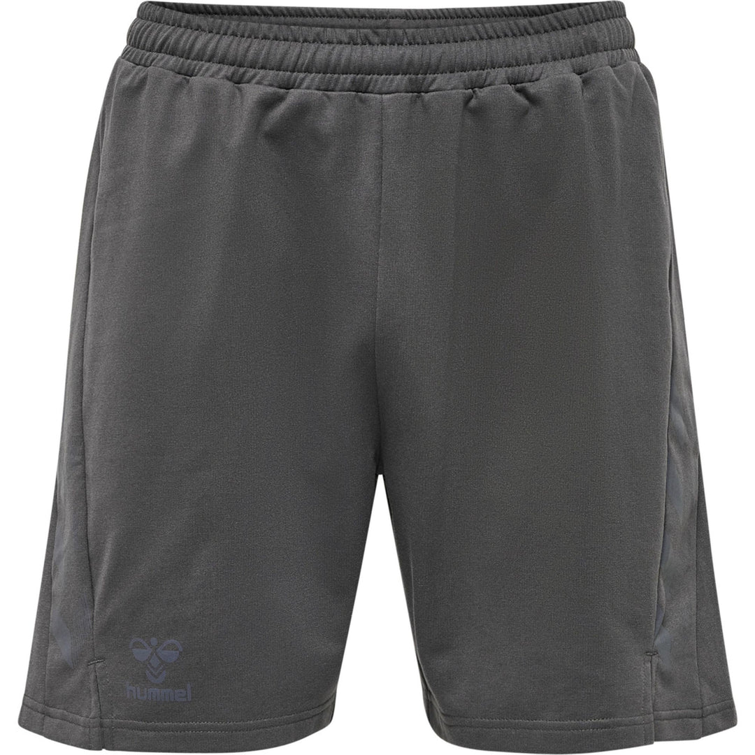Hummel Hmloffgrid Cotton Shorts - forged iron/jet black