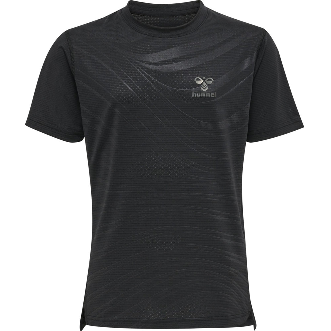 Hummel Hmlongrid Poly Tee S/S Kids - jet black/forged iron
