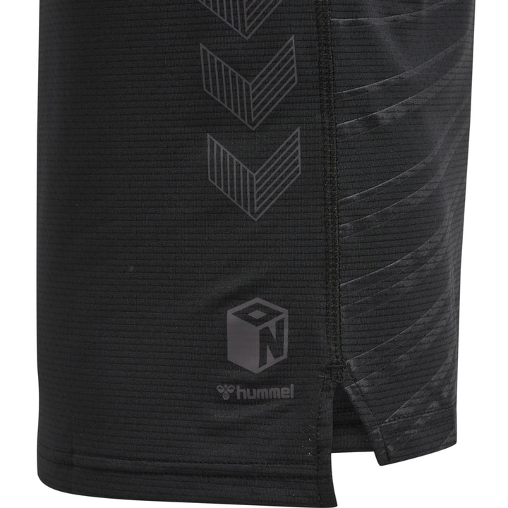 Hummel Hmlongrid Poly Tee S/S Kids - jet black/forged iron