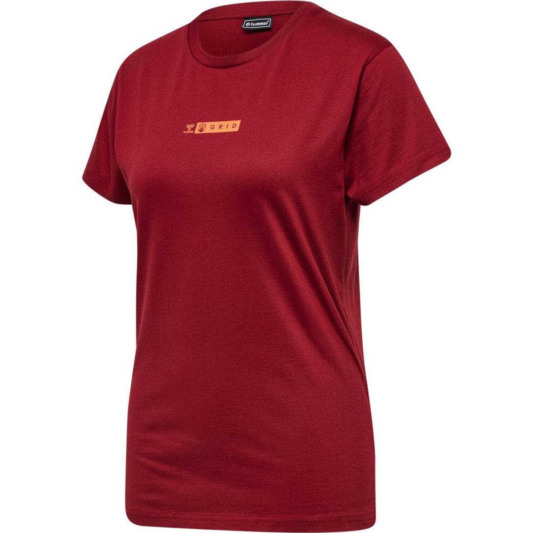 Hummel Hmloffgrid Tee S/S Wo - rhubarb/nasturtium