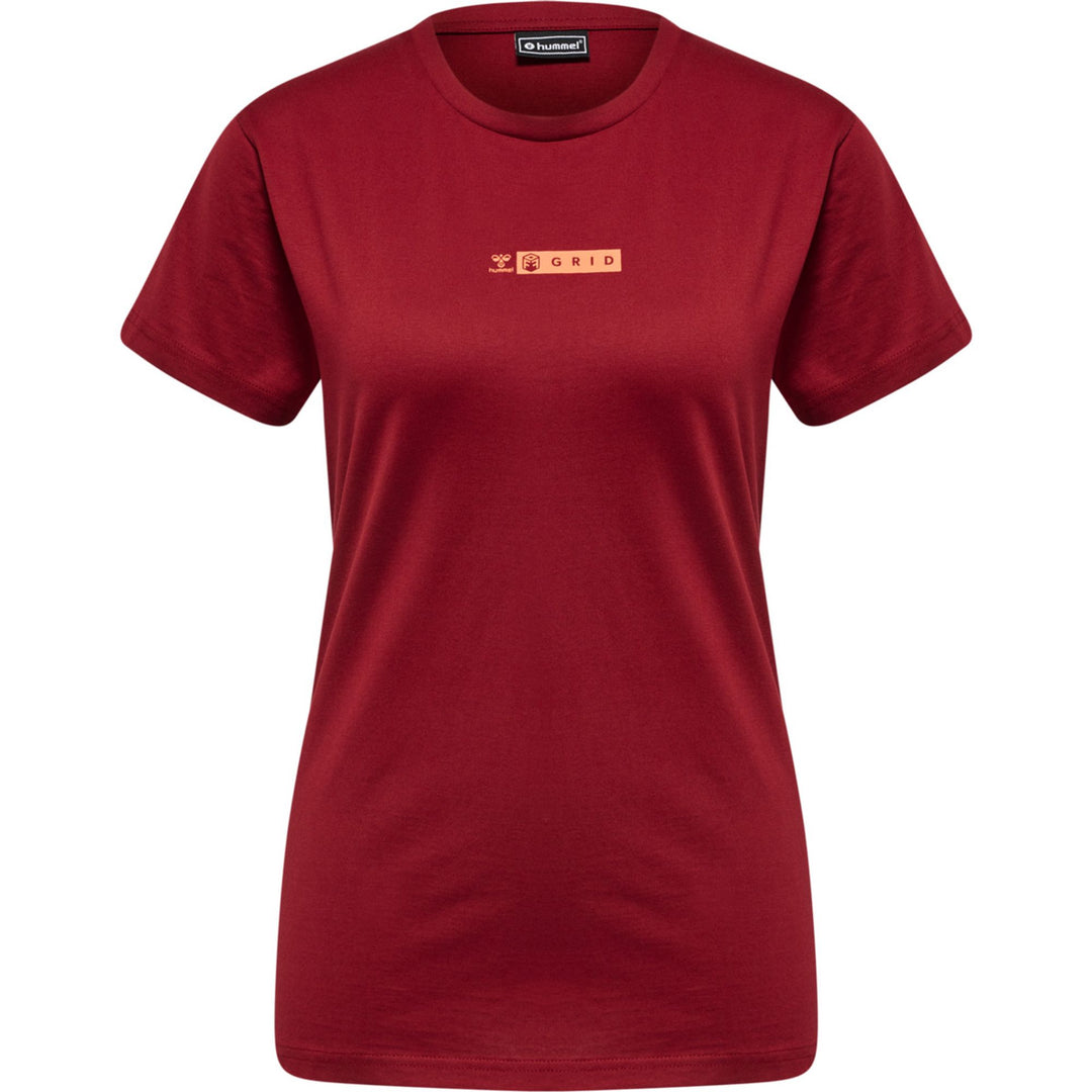 Hummel Hmloffgrid Tee S/S Wo - rhubarb/nasturtium