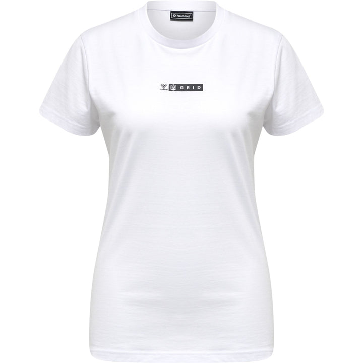 Hummel Hmloffgrid Tee S/S Wo - white/forged iron
