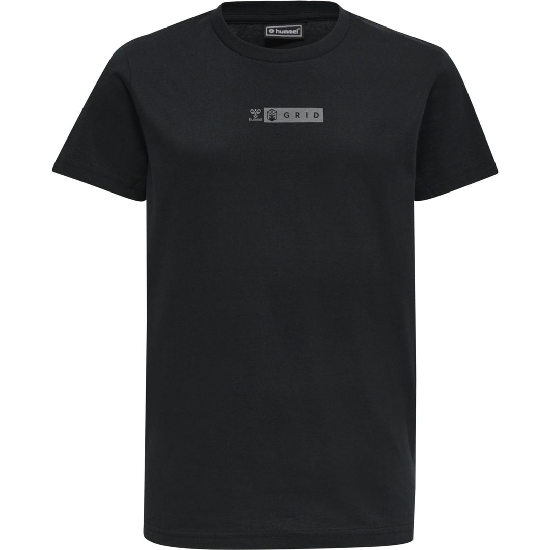Hummel Hmloffgrid Tee S/S Kids - jet black/forged iron