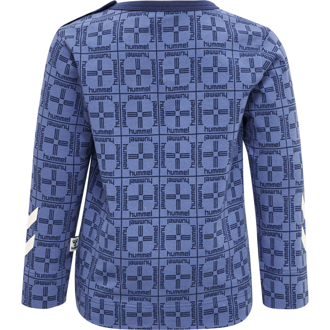 Hummel hmlCHECK T-SHIRT L/S - blue horizon
