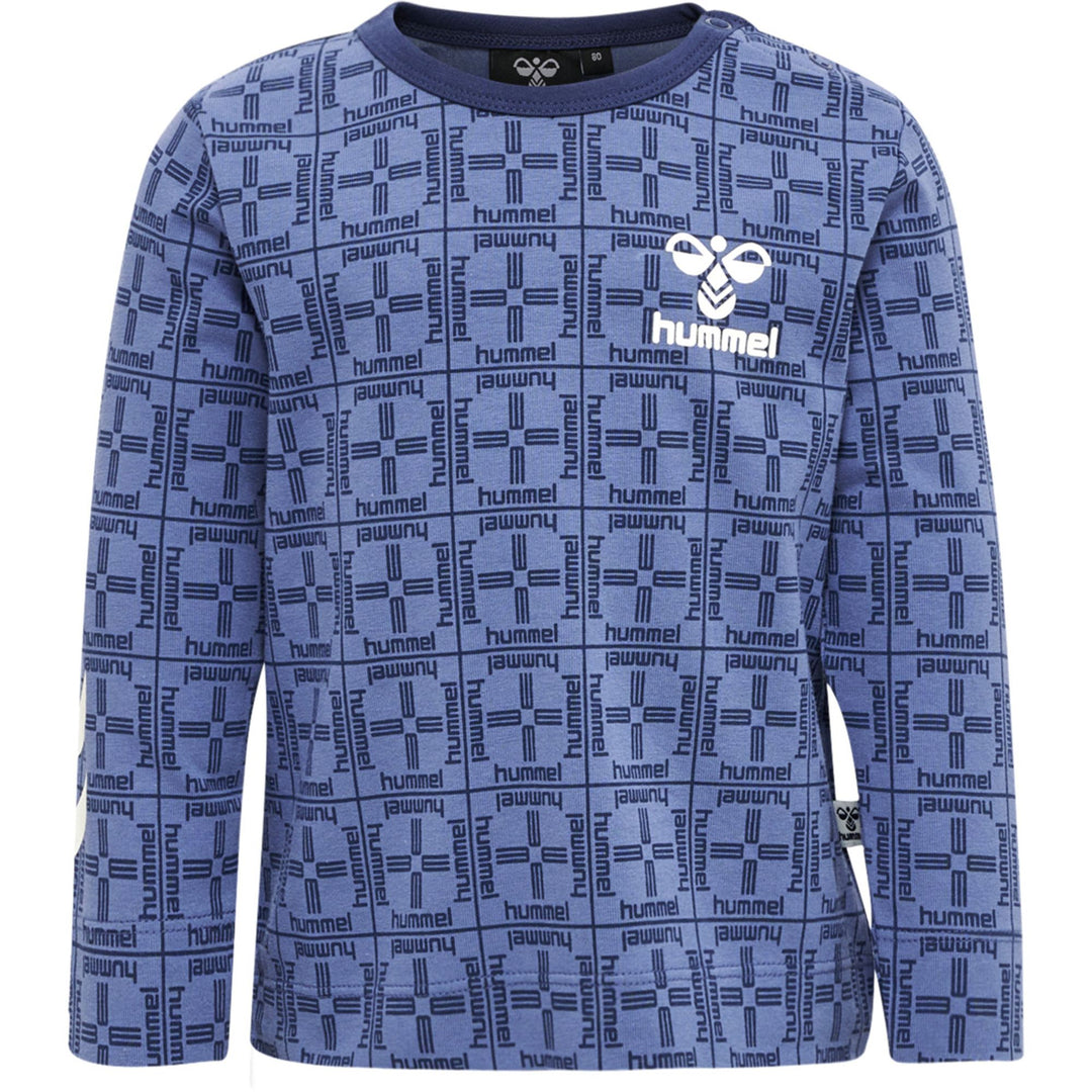 Hummel hmlCHECK T-SHIRT L/S - blue horizon