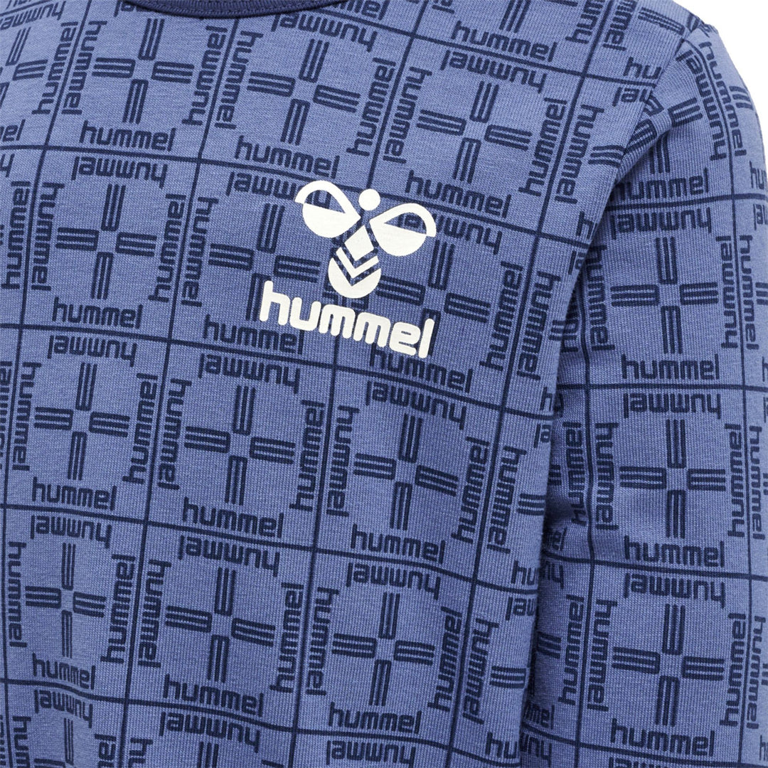 Hummel hmlCHECK T-SHIRT L/S - blue horizon