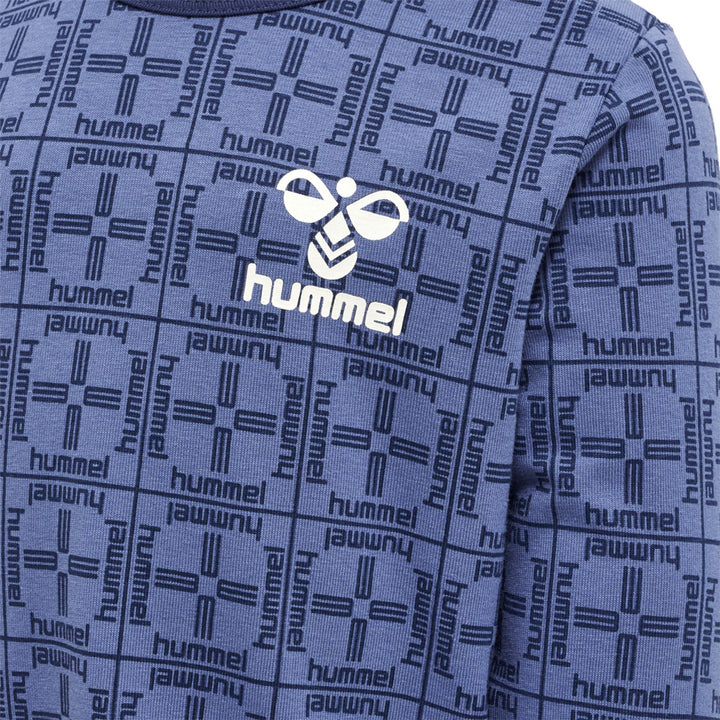 Hummel hmlCHECK T-SHIRT L/S - blue horizon