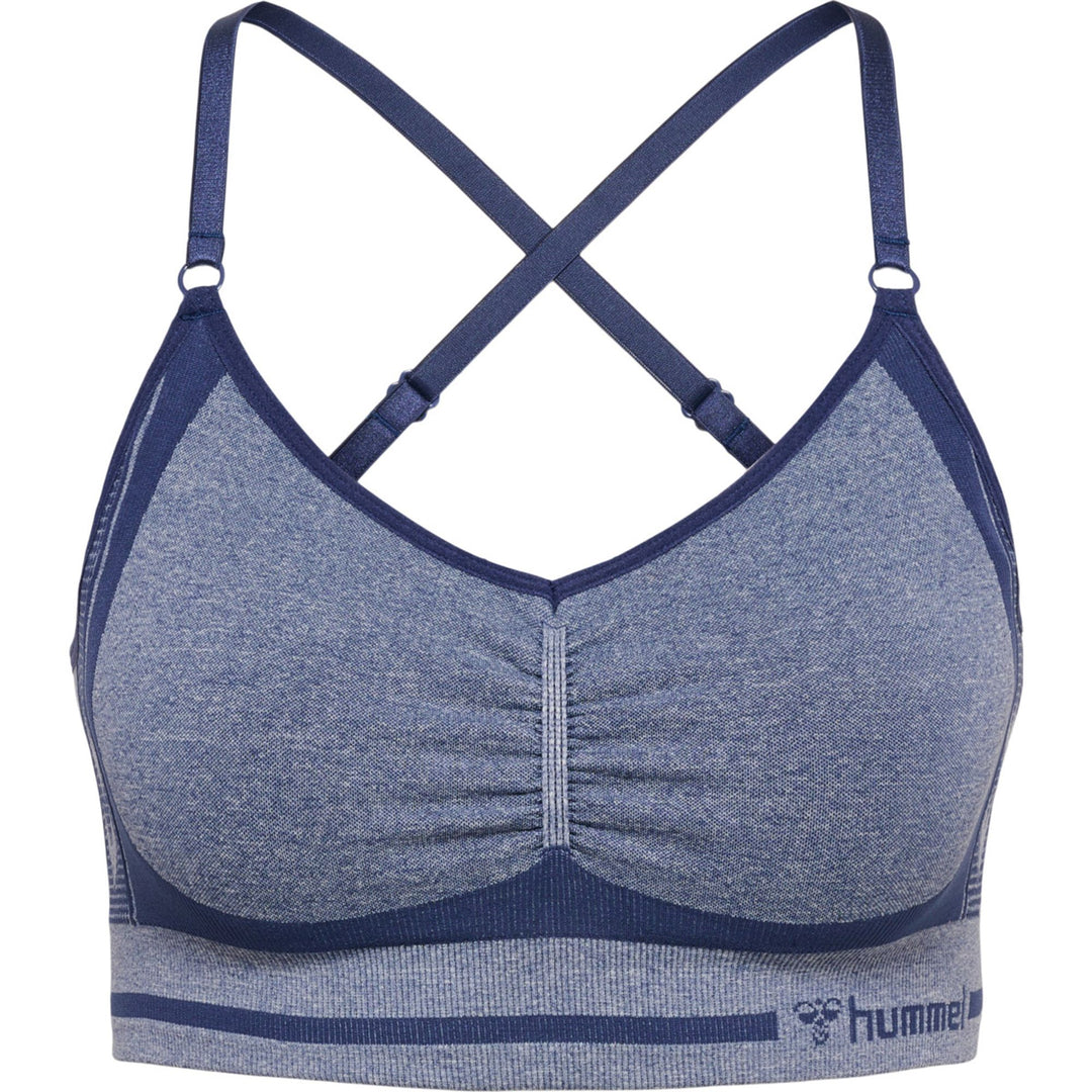 Hummel hmlMT LULU SEAMLESS SCRUNCH BRA - insignia blue melange