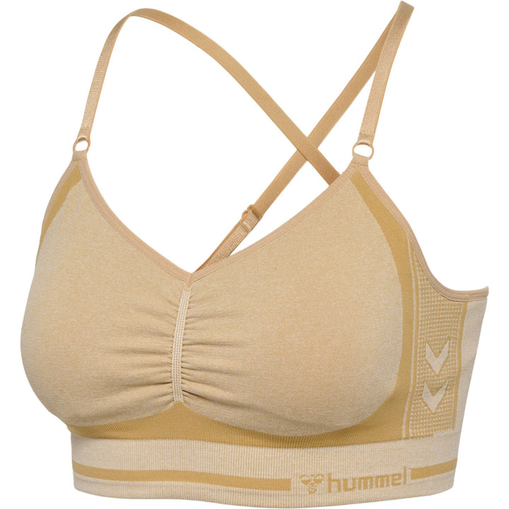 Hummel hmlMT LULU SEAMLESS SCRUNCH BRA - curds &amp; whey melange