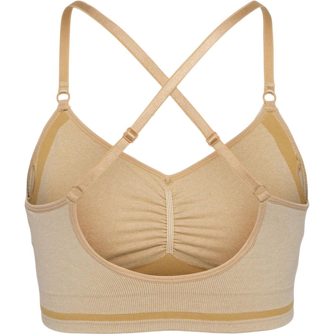 Hummel hmlMT LULU SEAMLESS SCRUNCH BRA - curds &amp; whey melange