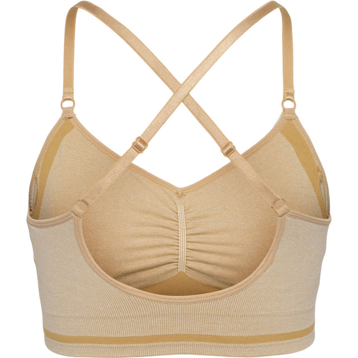 Hummel hmlMT LULU SEAMLESS SCRUNCH BRA - curds &amp; whey melange