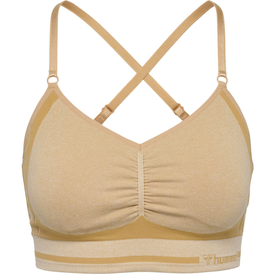 Hummel hmlMT LULU SEAMLESS SCRUNCH BRA - curds &amp; whey melange