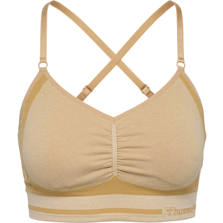 Hummel hmlMT LULU SEAMLESS SCRUNCH BRA - curds &amp; whey melange
