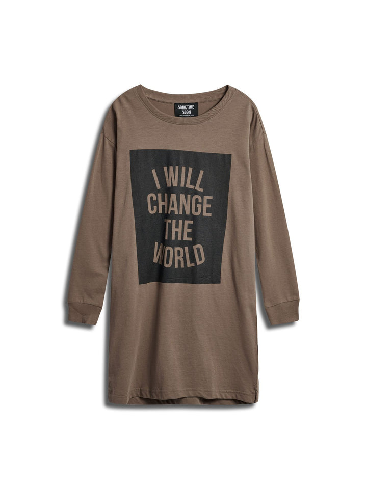 Hummel stsMAGGIE DRESS L/S - CARIBOU - 110 - caribou
