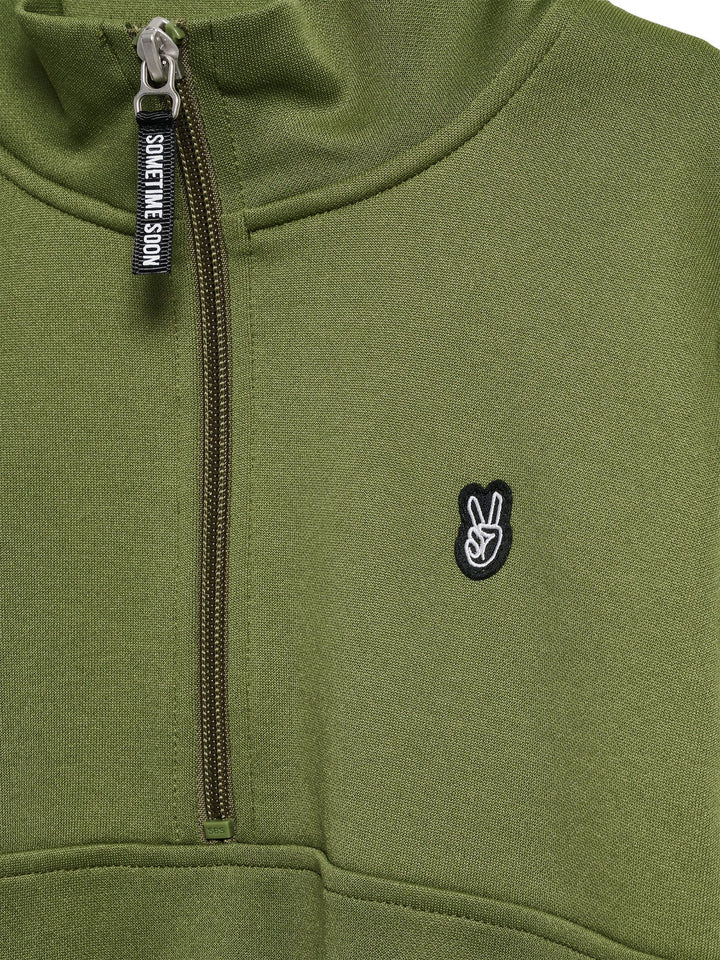 Hummel stsCOLE HALF ZIP - OLIVE BRANCH - 104 - olive branch