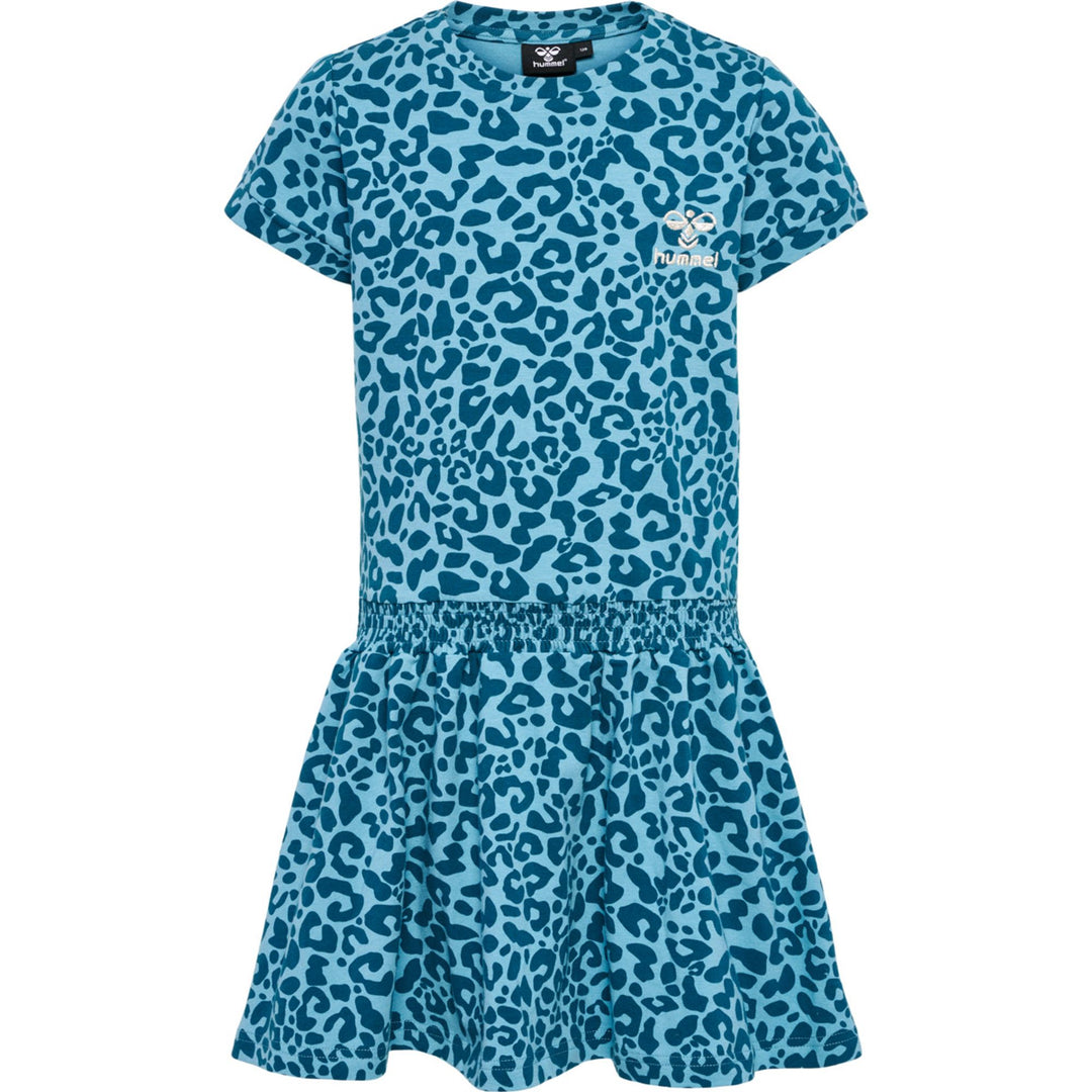 Hummel hmlFLOWY AOP DRESS S/S - blue coral