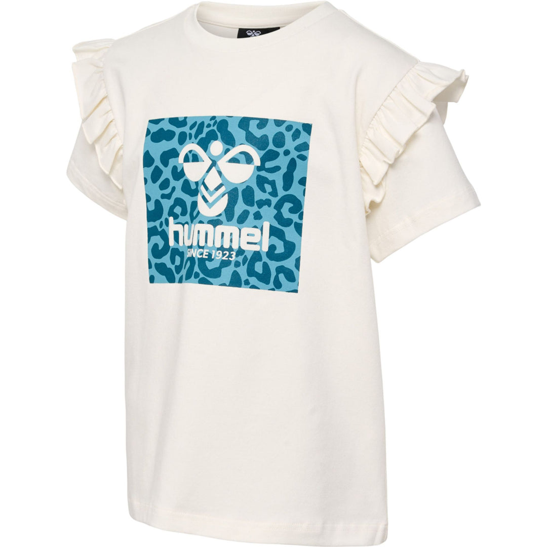 Hummel hmlFLOWY RUFFLE T-SHIRT S/S - marshmallow