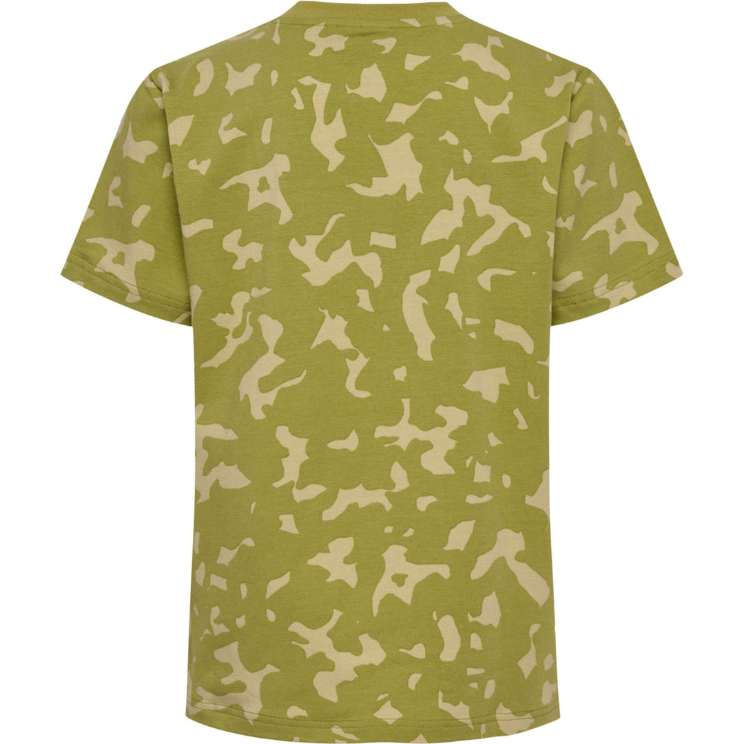 Hummel hmlRUSH AOP T-SHIRT S/S - green olive
