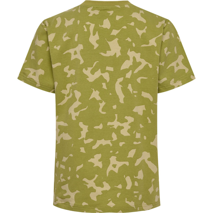 Hummel hmlRUSH AOP T-SHIRT S/S - green olive