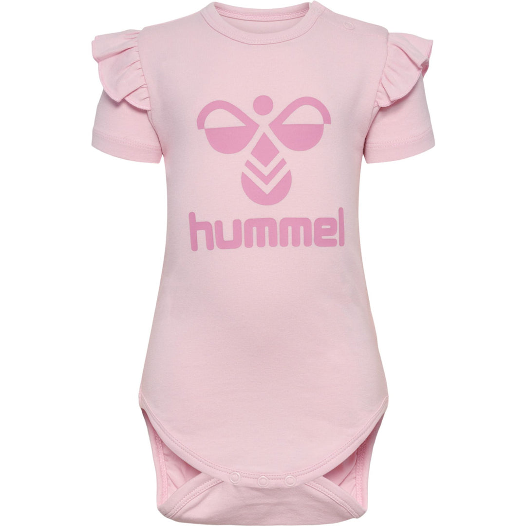 Hummel hmlDREAM RUFFLE BODY S/S - parfait pink