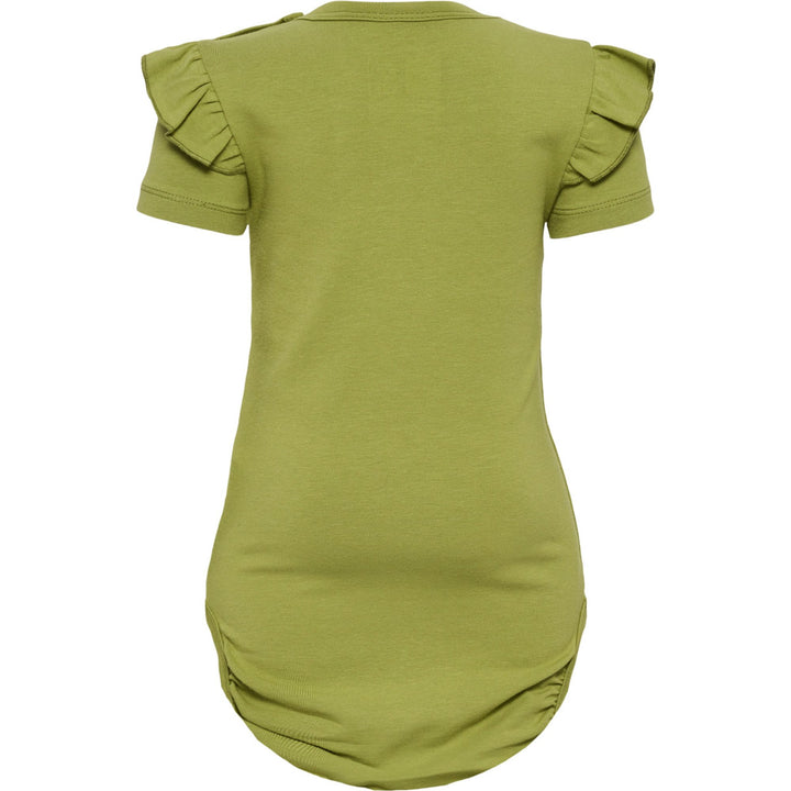 Hummel hmlDREAM RUFFLE BODY S/S - green olive