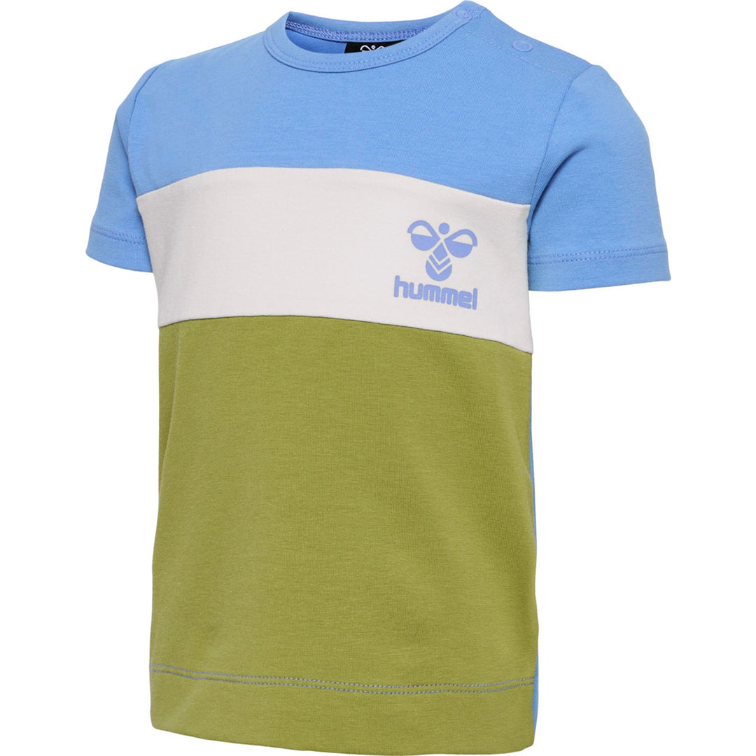 Hummel hmlGLAD BLOCK T-SHIRT S/S - silver lake blue