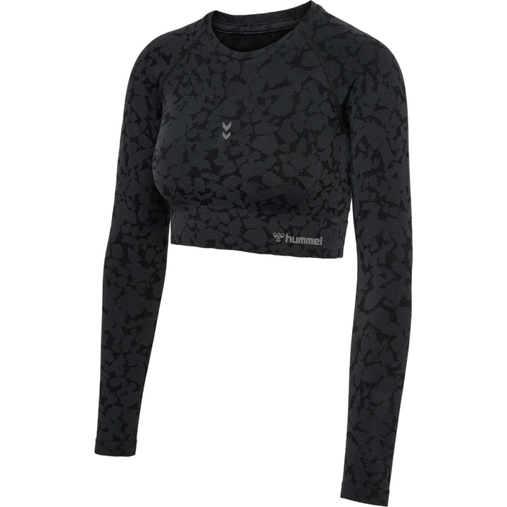 Hummel hmlMT PI SEAMLESS CROP T-SHIRT L/S - black