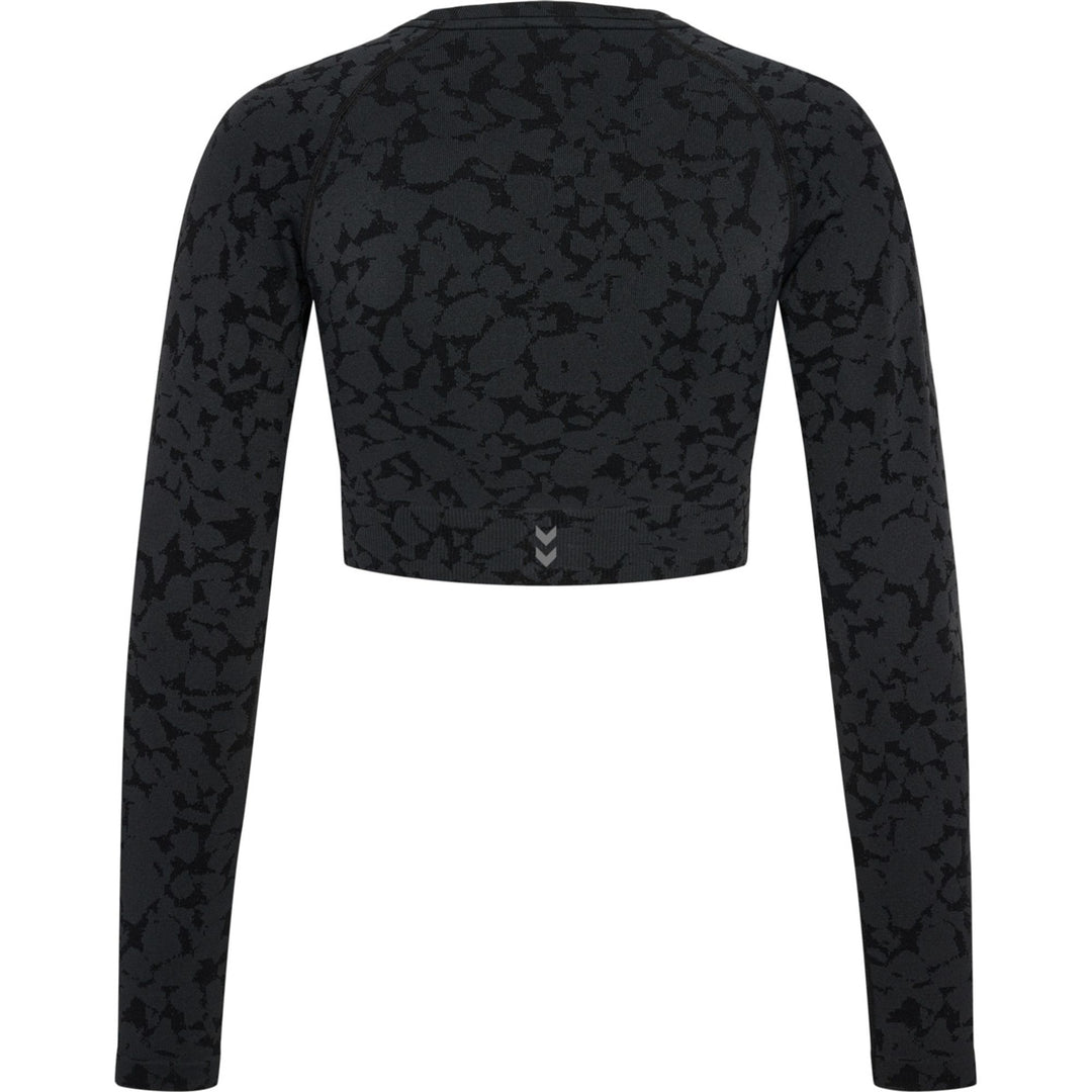 Hummel hmlMT PI SEAMLESS CROP T-SHIRT L/S - black