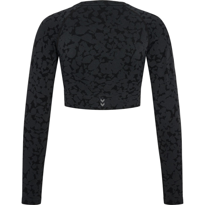 Hummel hmlMT PI SEAMLESS CROP T-SHIRT L/S - black