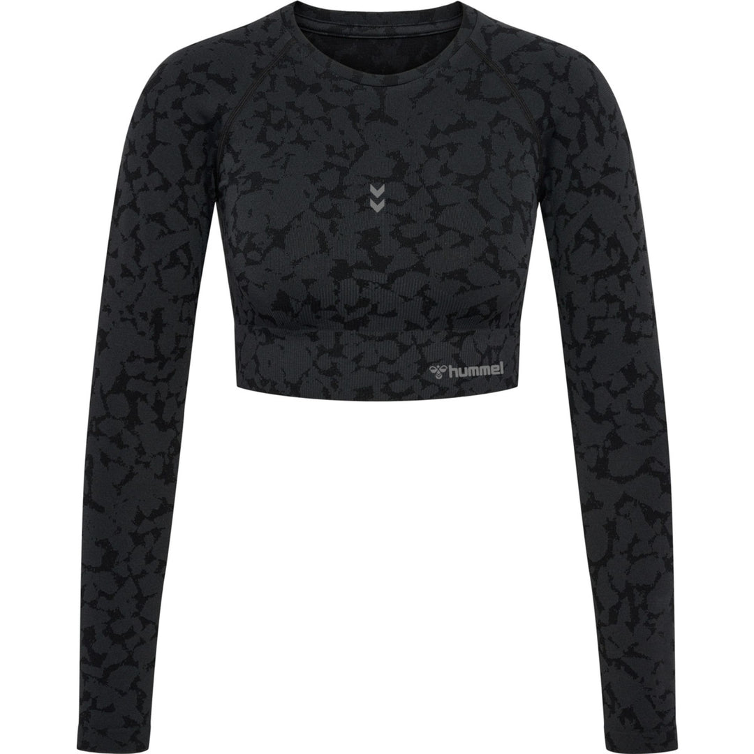 Hummel hmlMT PI SEAMLESS CROP T-SHIRT L/S - black