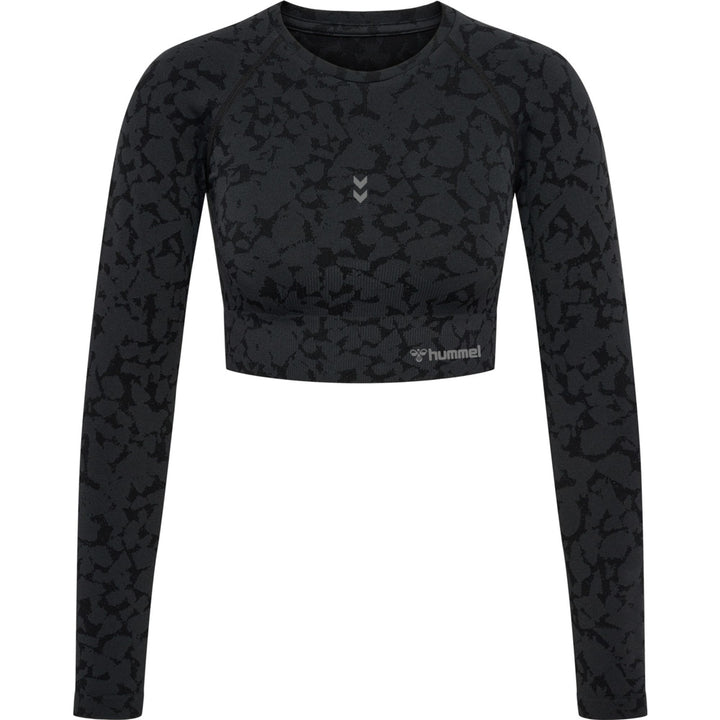 Hummel hmlMT PI SEAMLESS CROP T-SHIRT L/S - black