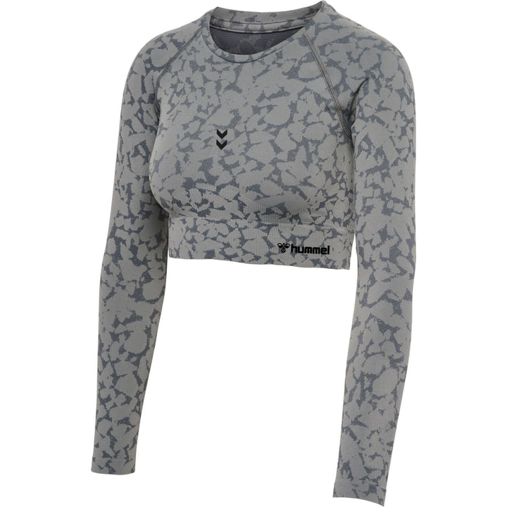 Hummel hmlMT PI SEAMLESS CROP T-SHIRT L/S - sharkskin