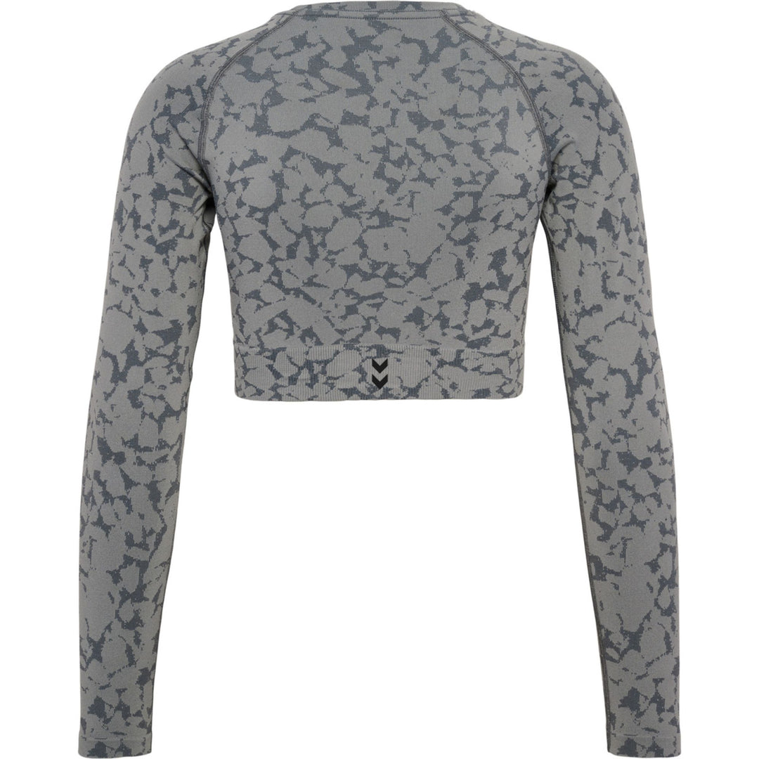 Hummel hmlMT PI SEAMLESS CROP T-SHIRT L/S - sharkskin