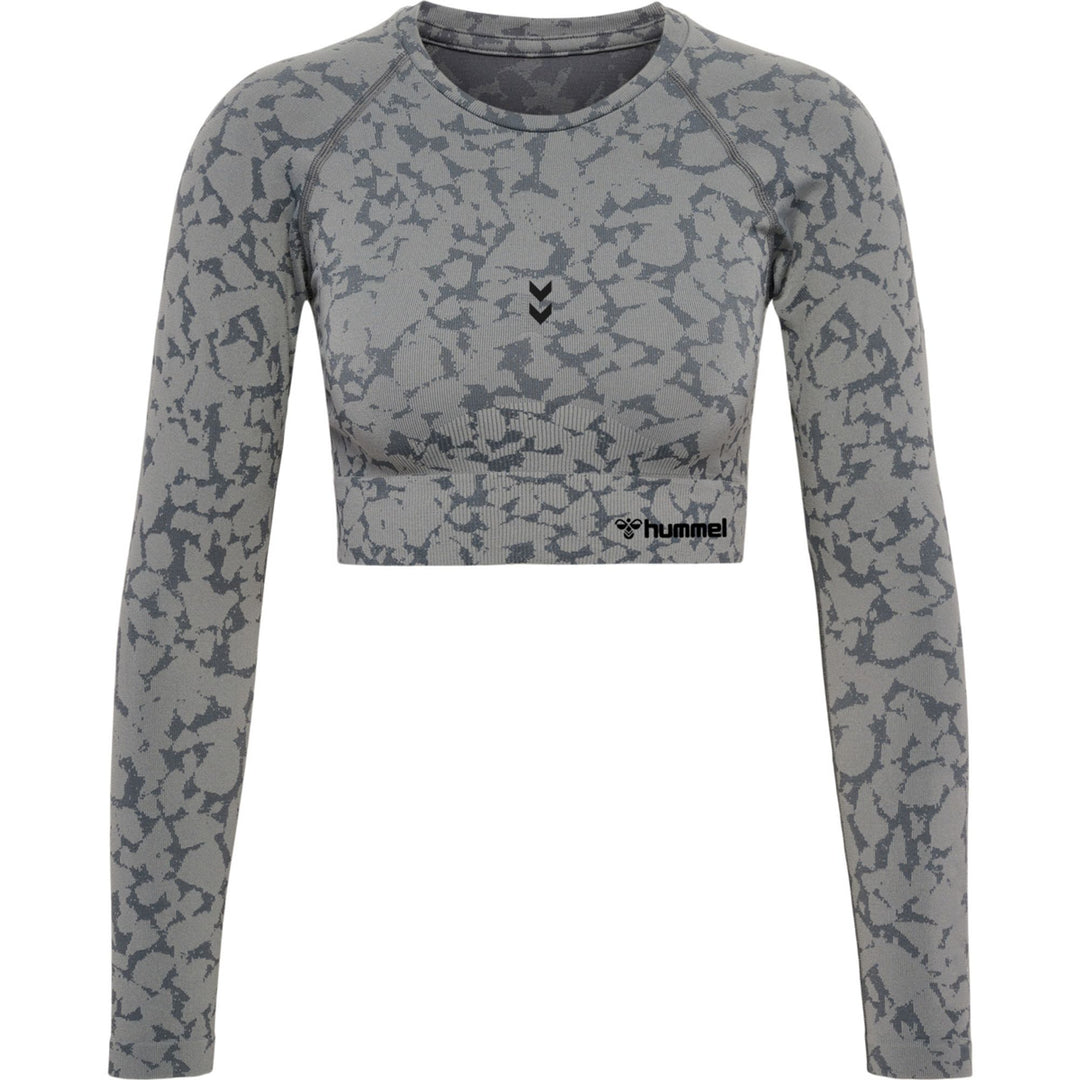 Hummel hmlMT PI SEAMLESS CROP T-SHIRT L/S - sharkskin