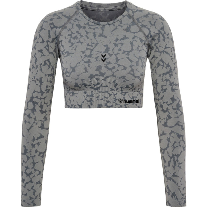 Hummel hmlMT PI SEAMLESS CROP T-SHIRT L/S - sharkskin