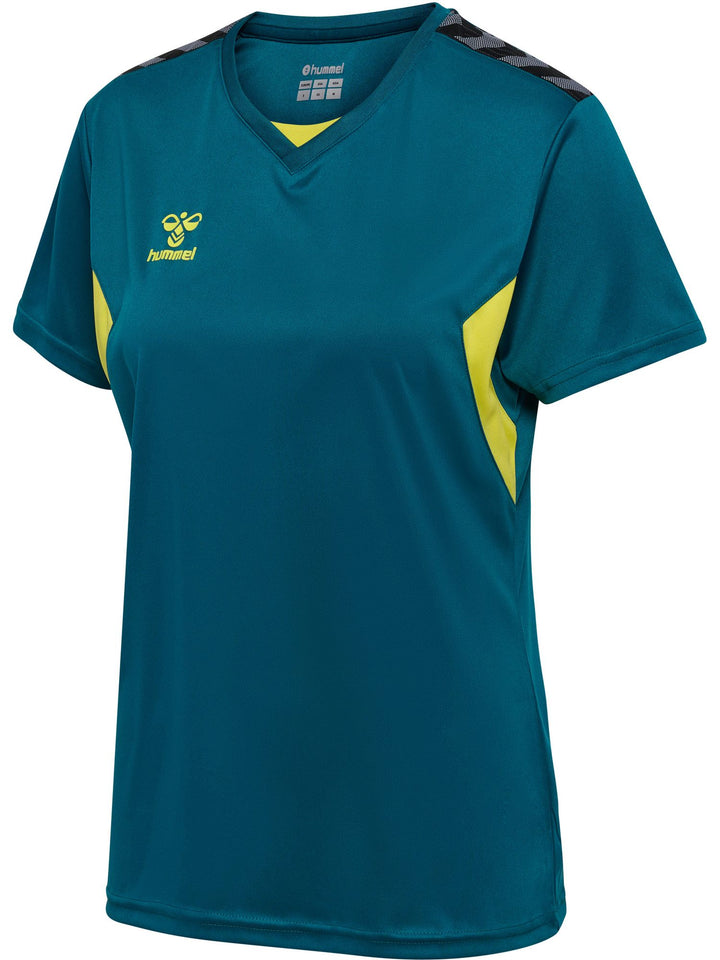 Hummel Hmlauthentic Pl Jersey S/S Woman - blue coral/sulphur spring