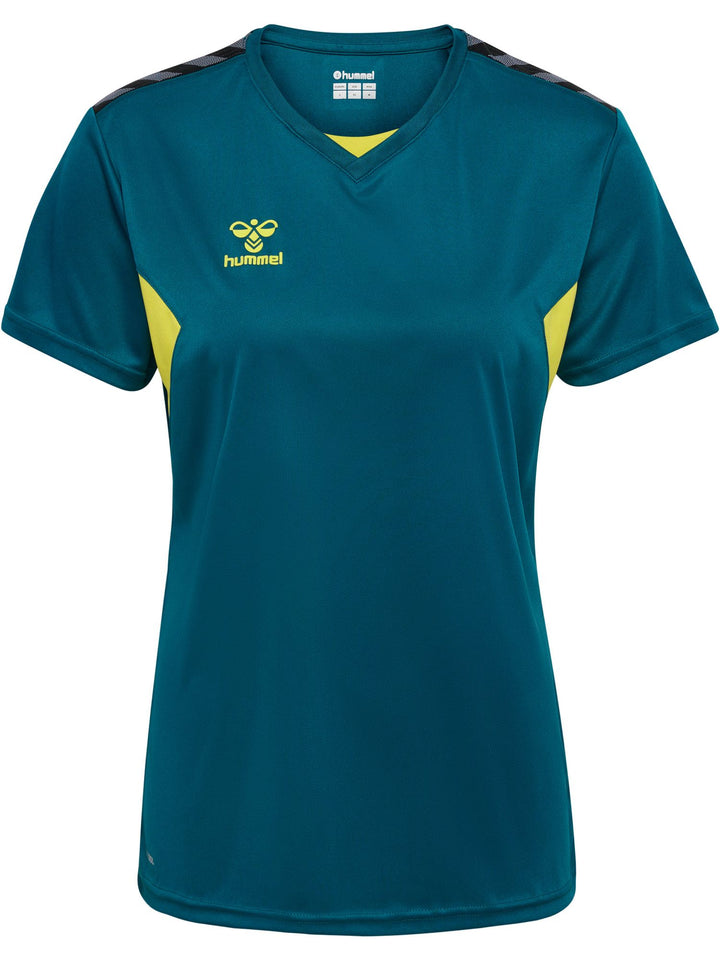 Hummel Hmlauthentic Pl Jersey S/S Woman - blue coral/sulphur spring