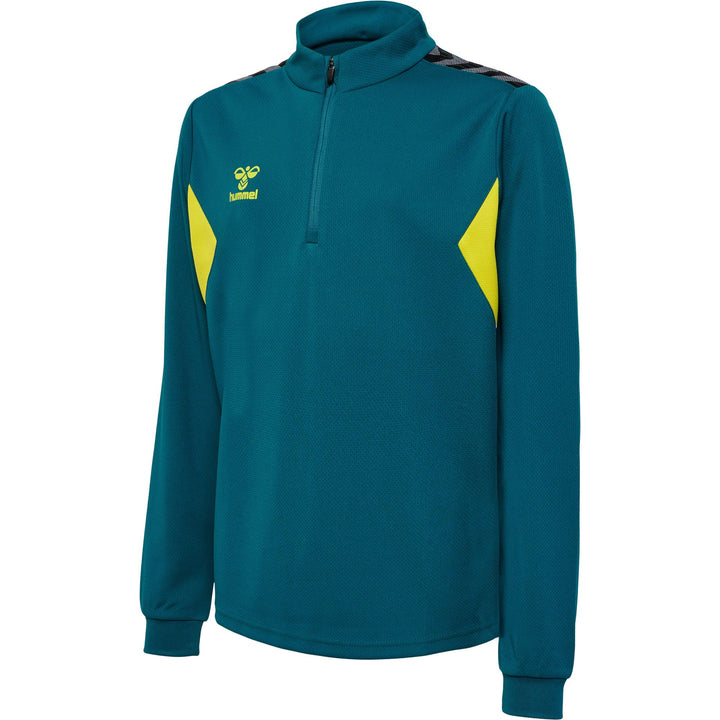 Hummel Hmlauthentic Half Zip Sweat Kids - blue coral/sulphur spring