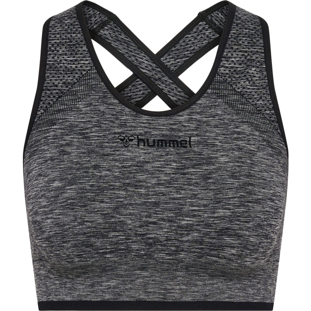 Hummel hmlMT UNA SEAMLESS SPORTS TOP - black melange