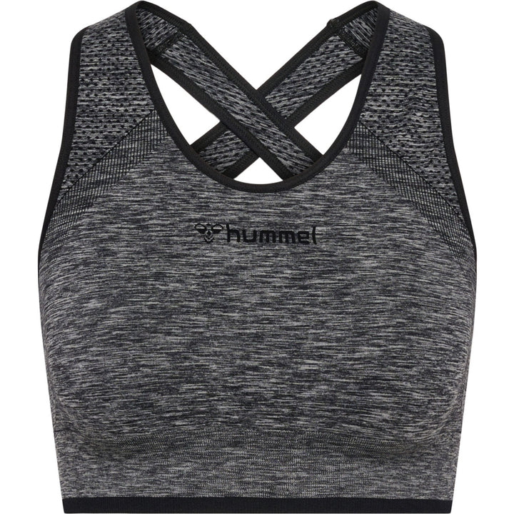 Hummel hmlMT UNA SEAMLESS SPORTS TOP - black melange