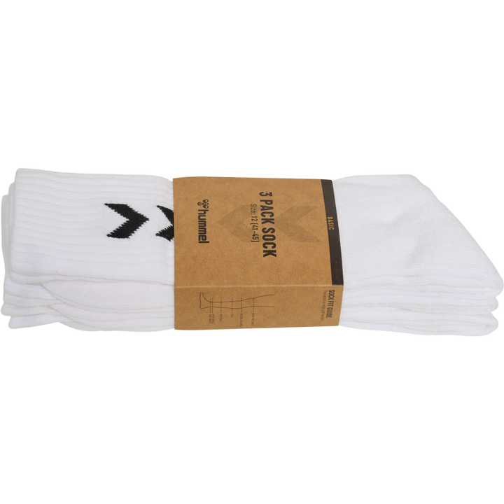 Hummel Basic Socken Socks 3-Pack - Sportsocken, Tennissocken - weiß