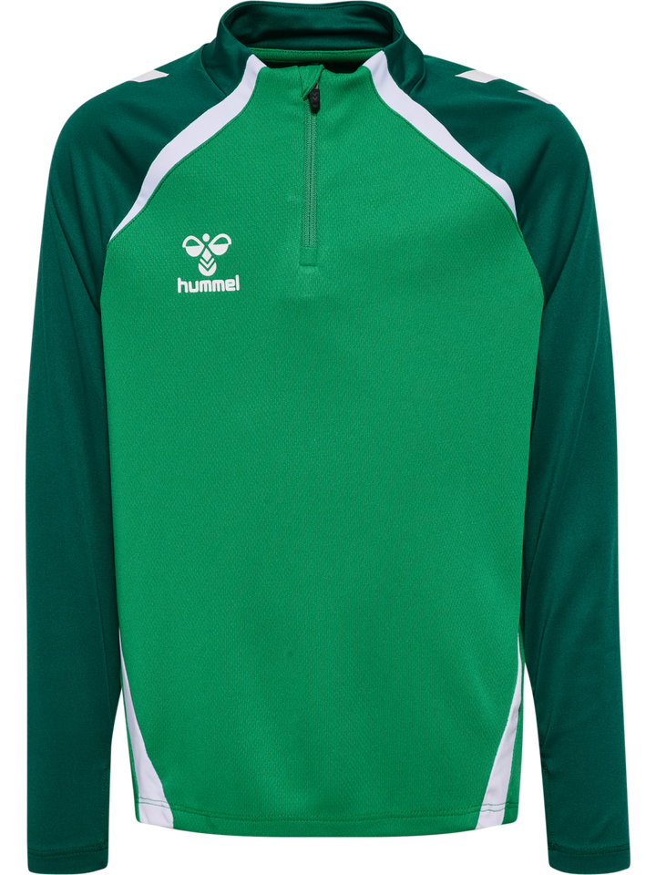 Hummel Hmllead 2.0 Half Zip Kids - jelly bean/evergreen