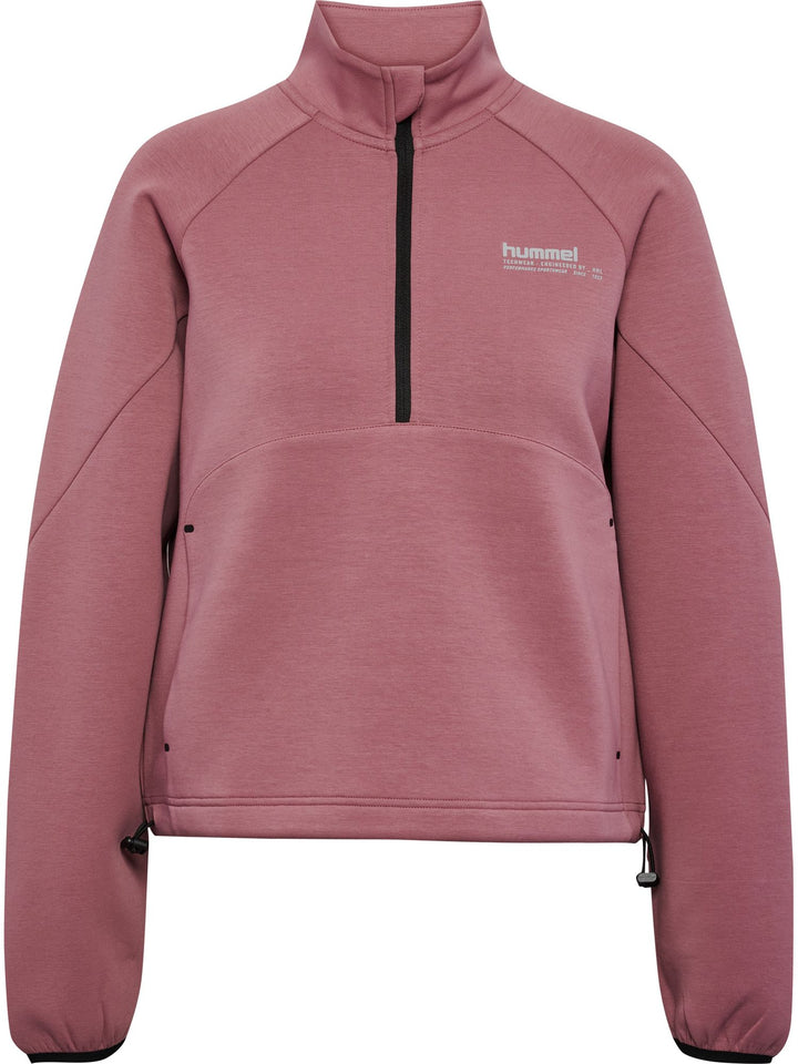 Hummel Hmltech Fleece Women Boxy Half Zip - wistful mauve