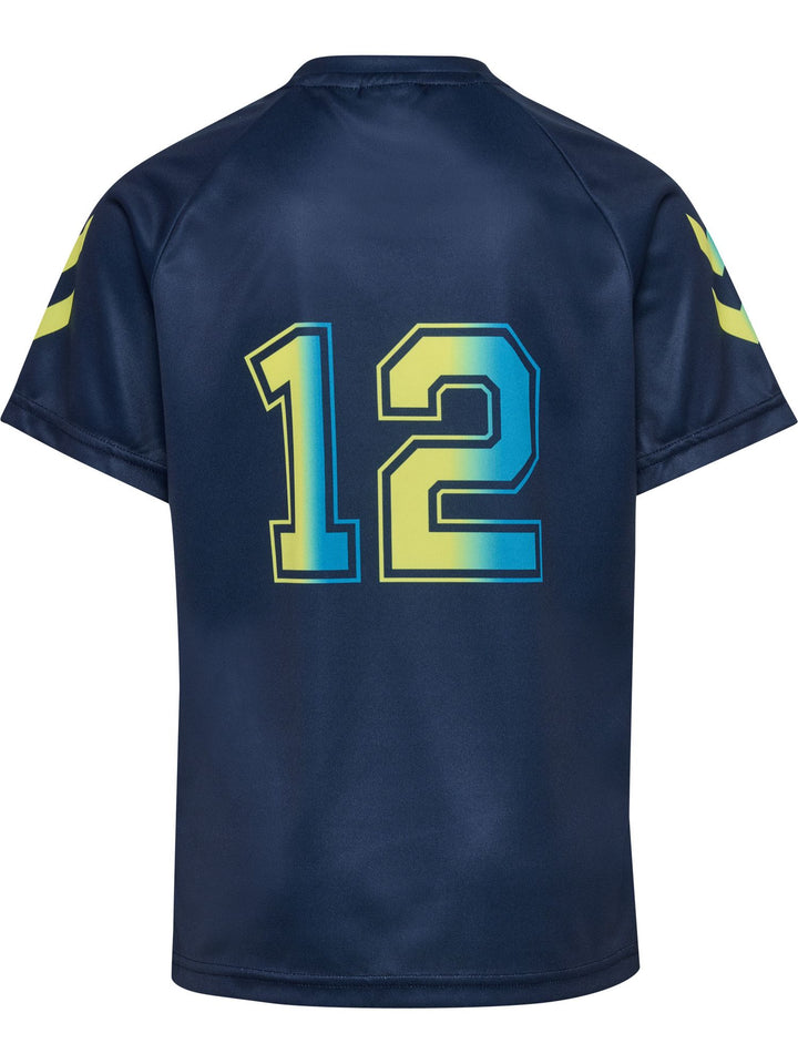 Hummel Hmlshimmer T-Shirt S/S - dress blues/limeade
